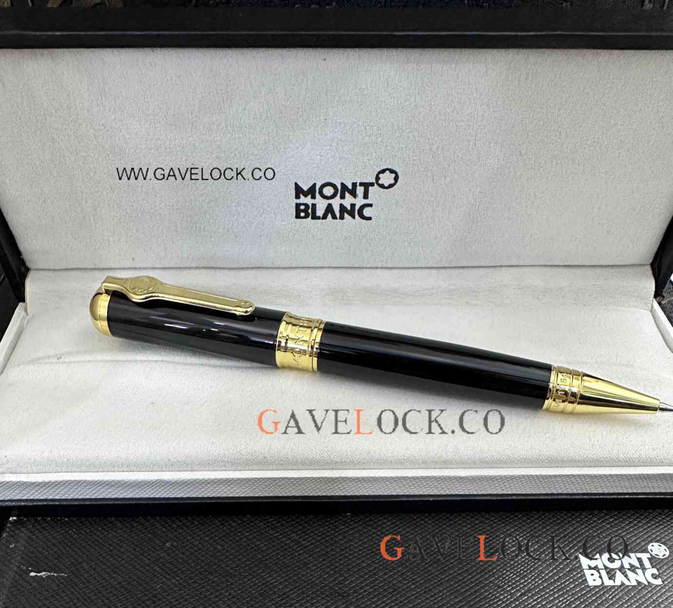 AAA Mont Blanc Great Characters Muhammad Ali Ball Point Black and Gold